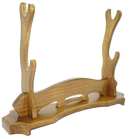 Espada soporte madera maciza pantalla Katana Samurai Espada sable soporte Horizontal Soporte de suelo, 2-layer