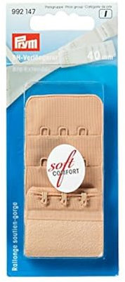 Prym 992147 BH-Verlängerer 3 x 3 Haken 40 mm Haut, Beige