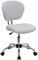 Flash Furniture H-2376-F-WHT-GG Bürostuhl mit Mid-Rückenlehne aus weißem Netz und mit Chromfuß