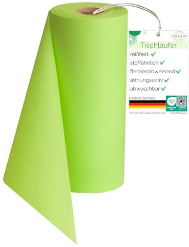 Sensalux Tischläufer, Tischband, stoffähnliches Vlies, Standard 100 by Oeko-TEX® - Klasse I Zertifiziert, 30cm x 25m, Apfelgrün