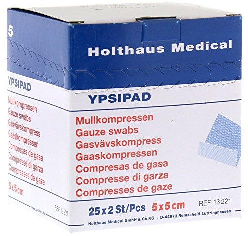 MULLKOMPRESSEN YPSIPAD 5x5 cm steril 8fach 25X2 St