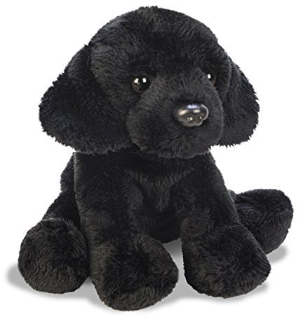 Yomiko 12102 schwarzer sitzender Plüschhund Labrador,13 cm