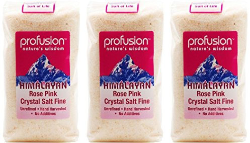 Profusion - Sale rosa himalayano fine, confezione da 3 pezzi, 500 g, confezione da 3