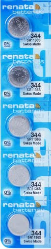 Renata 344 Button Cell watch battery, 5 Pack by Renata
