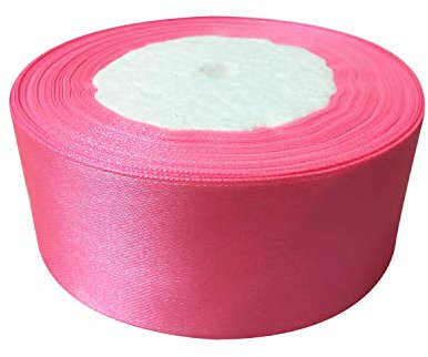 Trimming Shop Doppelseitiges Satinband aus Polyester, 40 mm x 25 Meter, für Stoff, Bastelarbeiten, Schleifen, Geschenkverpackungen, Hochzeitsdekorationen, Rosenrosa
