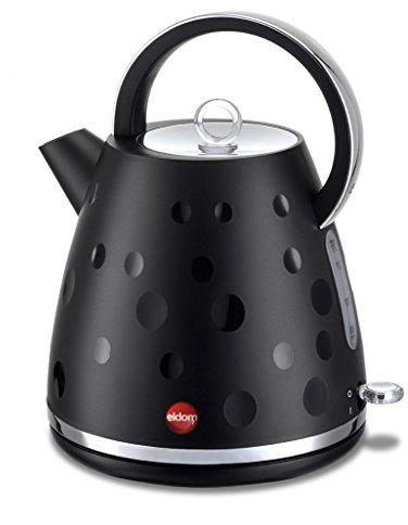 eldom C245SC Wasserkocher | 1,7 Liter Kapazität | Teekocher mit 2000W Leistung | Klassisches Retro Design Teekessel | 360°-Sockel | Wasserstandsanzeige | hochwertige STRIX Komponenten | Schwarz