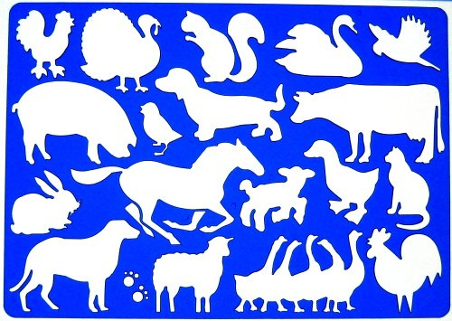 KOH-I-NOOR mit Bauernhoftieren, Symbole für Hühner, Schwein, Truthahn, Kaninchen, Dogswan, Schaf, Kuh, Katze, Hahn, Ente, Pferd, Gänse, Eichhörnchen, Vogel, Koh-I-Noor Hardtmuth