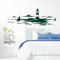 Grandora Skyline Küstenlandschaft Leuchtturm I dunkelgrün 90 x 30 cm I Bad Wohnzimmer Schlafzimmer Aufkleber Wandaufkleber Wandsticker Modern W974