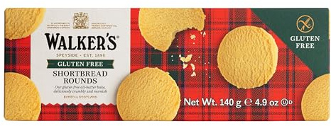 Walker's Shortbread Gluten Free Rounds, Pure Butter Shortbread Cookies, 4.9 Oz Box