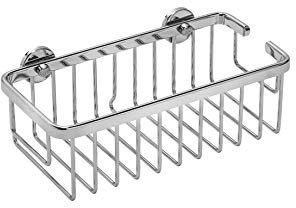 Croydex Slimline Wall Mounted Shower Caddy Cosmetic Basket | Aluminium Bathroom Storage Basket | Home Essentials | Simple Screw Fix Installation | Rust Free | Max Load 5kg