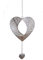 Teelichthalter Kerzenhalter Herz Antik Silber Deko Fenster Hänger Metall mit Kette und Ornamenten (22 cm)