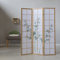Homestyle4u Séparateur de pièce intérieur 3 Panneaux en Bois Brun Clair Paravent Pliable avec Motif Bambou Shoji Papier de Riz