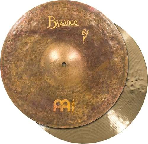 Meinl Cymbals Byzance Vintage Benny Greb Sand Hats Hihat 14 Zoll (Video) Schlagzeug Becken - Paar - (35,56cm) B20 Bronze, Sandgestrahltes Finish (B14SAH)