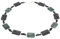 Kette Collier aus Rubin-Zoisit & Lava & Onyx schwarz-grün 925 Silber Halskette Edelsteinkette