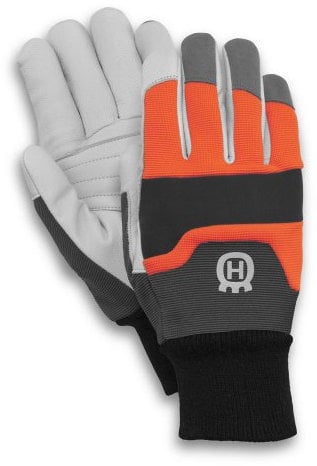 Husqvarna 579 38 02 – 12 Leder, Kunstleder, Neopren, orange 2Stück (S) Schutzhandschuh – Schutzhandschuhe (grau, orange, Leder, Kunstleder, Neopren, 2 Stück (S))