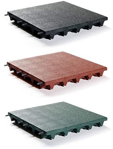 Gartenpirat Fallschutzmatte 50x50cm Stärke 75 mm schwarz Gummimatte für öffentliche und Private Spielplätze Spieltürme Bodenschutzmatte rutschfest wetterfest innen außen