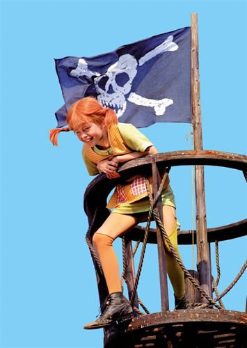 modern times 10er Set Postkarte PIPPI LANGSTRUMPF - Motiv: PL PIPPI PIRATENFLAGGE, Anlass: Kindermotive, Künstler/Verlag: KARTENKOMBINAT © Saltkråkan AB & AB Svensk Filmind, Größe: A6