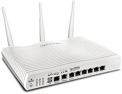 DrayTek Vigor 2860AC VDSL2 ADSL2+ Wireless Router Firewall with Simultaneous Dual-Band 1600AC WiFi and 6 Gigabit Ports, Load Balancing, VPN and 3G/4G via USB