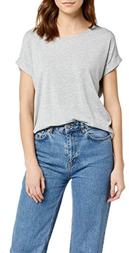 ONLY NOS Damen onlMOSTER S/S O-NECK TOP NOOS JRS T-Shirt,, per pack Grau (Light Grey Melange Light Grey Melange), 34 (Herstellergröße: XS)