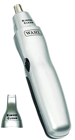 Wahl 2-In-1 Personal Trimmer, Trimmers for Men and Women, Nose Ear and Eyebrow Trimmer, Washable Heads, Trim Sideburns and Facial Hair, Peach Fuzz Trimming, Cordless
