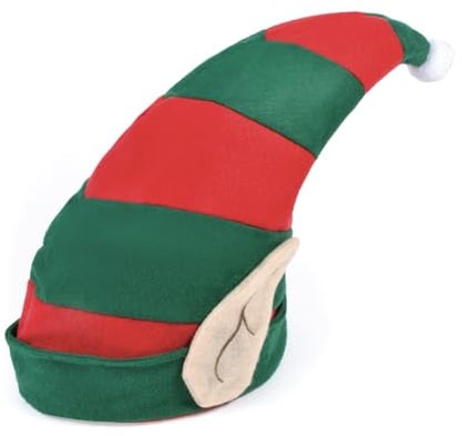 Bristol Novelty BH521 Elf Christmas Hat with Ears, Unisex-Adult, One Size, Green & Red