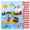 PAPSTAR 81975 Motivservietten Pirate Island, 330 x 330 mm, Stoff, Mehrfarbig