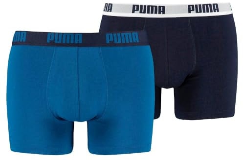 PUMA Men's Basic Boxer Shorts - Blue, Small