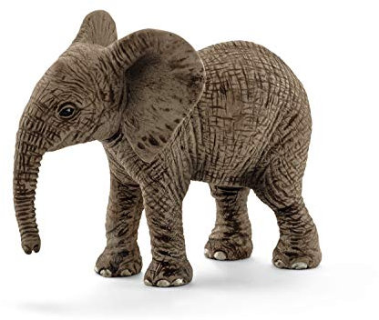Schleich Elephant Calf Vida Salvaje Figura de Cría de Elefante Africano, Colección Wild Life, Estampado de Animales, Multicolor, 6.8 cm (14763)