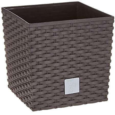 10 -Liter -Zeit Pot mit Eimer zum Pflanzen in Dark Ocker 22,3 x 22,3 x 22,8 cm.