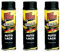 3x 500ml FAST FINISH RALLYE SCHWARZ GLÄNZEND AUTOLACK LACKSPRAY 31700326