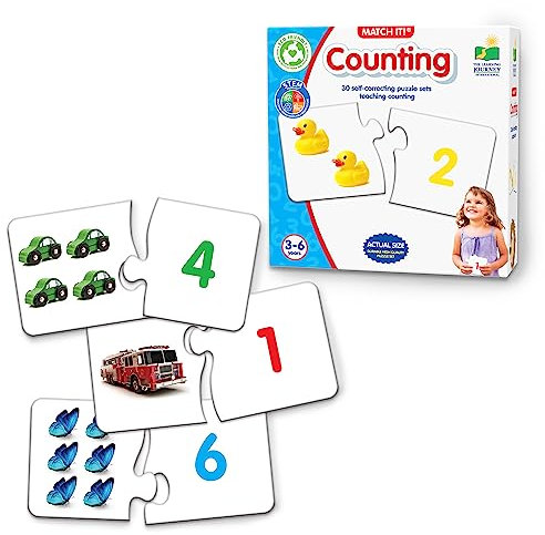 The Learning Journey Match It - Counting Memory Game For Kids Age 3+, Helps Interactive Child Development, Problem-Solving and Counting Skills - Includes 30 Self-Correcting Puzzle Sets