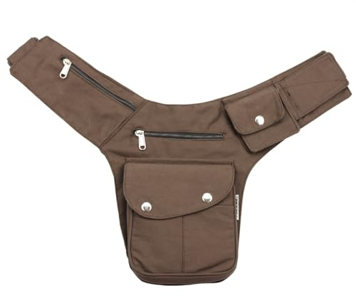Freak Scene Tasche - Gürteltasche - Buddy - braun - silberfarben - Bauchtasche - Hüfttasche