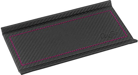 Läufer 31057 Concerto Federschale aus Leder, Echt Leder, schwarz, carbon, Ziernaht pink, Handgefertigt aus Echtleder in Deutschland, Stiftablage aus Leder
