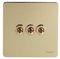 Schneider Electric Ultimate Screwless Flat Plate - Single Toggle 2 Way Light Switch, 16AX, GU1412TPB, Polished Brass