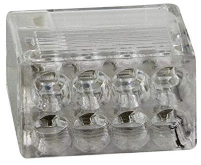 REV Kabelklemme, Steck-Dosenklemmen 8-polig, 0,5-2,5mm², für starre Adern, 50 Stück, transparent