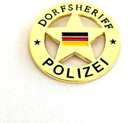 hegibaer Dorfsheriff Emblem mit Deutschland Flagge Polizei Button Badge Pin Anstecker 0192