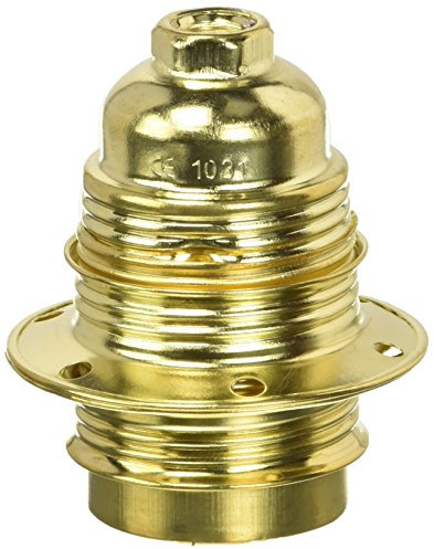 Electraline 71129 Douille E27 Filetée + 2 Bagues Pas 10X1 Laiton, Blanc