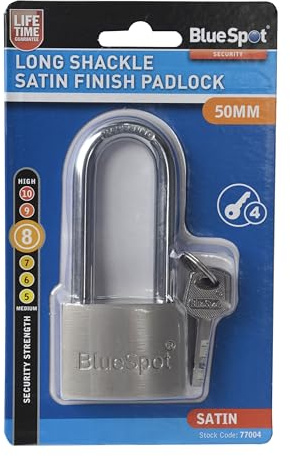 Fort Knox 77004 50 mm Satin Finish Long Shackle Padlock - Gold