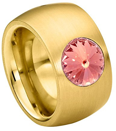 Heideman Damen-Ring Coma gold Edelstahl Zirkonia pfirsich Gr.60