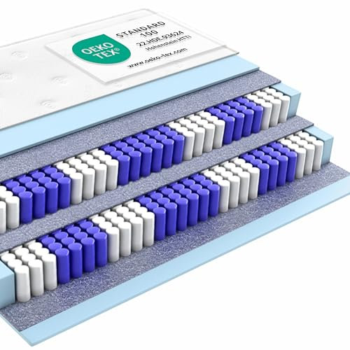 Matratzen Perfekt Boxspringmatratze Terra Med Box², 80 x 200 cm – orthopädische Federkernmatratze mit Doppelfederkern, ideal für Boxspringbetten, Härtegrad H3, Höhe 33 cm