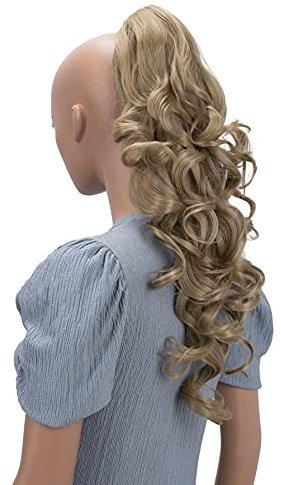 CAISHA 50cm Haarzopf Sarah Haarteil mit Butterflyklammer Pferdeschwanz Haarverlängerung Voluminös Gewellt Blond H66
