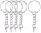 10 ANNEAUX PORTES CLES CLEFS METAL ARGENTE 20 mm AVEC CHAINETTE ET TIGE A VIS - Creation Perles Diy