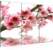 Runa Art Sakura Fiori Quadri Soggiorno Grande Rosa Ciliegio 120 x 80 cm 3 Pezzi Decorazione Murale 200231a