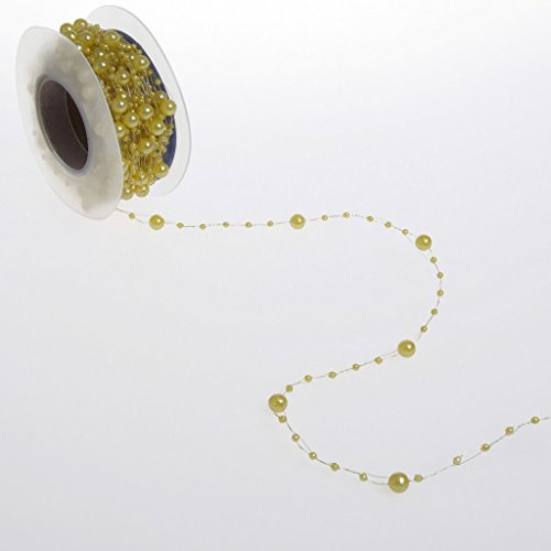 Perlenschnur gelb - 5 mm -10 m Rolle - 97651 10
