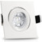 trendlights24 Bianco Decken Einbaustrahler eckig 3er Set - LED 7W dimmbar 50° GU10 230V Warmweiß 3000k - Weiß matt - Einbauleuchte schwenkbar