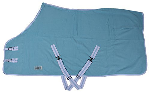 QHP Fleecedecke, Abschwitzdecke, Fohlendecke, Minishetty mit kreuzgurtung, Türkis, 75 cm, Polyester, für Pferd, Large Dogs, Winter, unisex, 1 stück