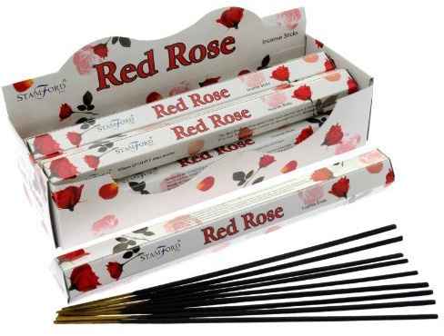 Stamford Red Rose Incense, 20 Sticks x 6 Packs by Stamford
