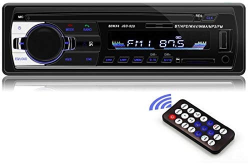 Radio Estéreo para Automóvil Bluetooth, Reproductor MP3, Enchufe ISO Llamadas Manos Libres MP3 FM AUX USB U-Disk Función de Audio Función de Lectura de Archivos con Control Remoto