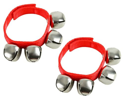 A-Star Wrist Jingle Sleigh Bells mit Nylonband – Paar – Rot