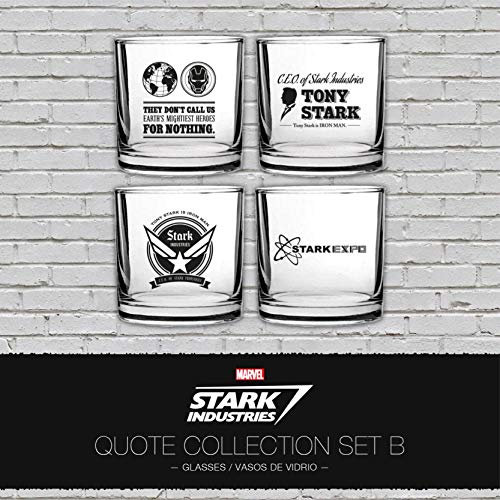 SD TOYS - Pack 4 Verres Marvel Iron Man - Stark Industries Set 2-8435450202445